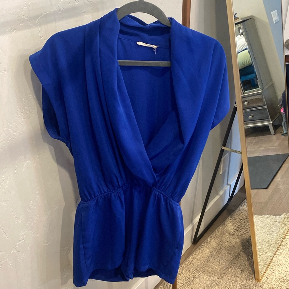 Beautiful electric blue shorts romper